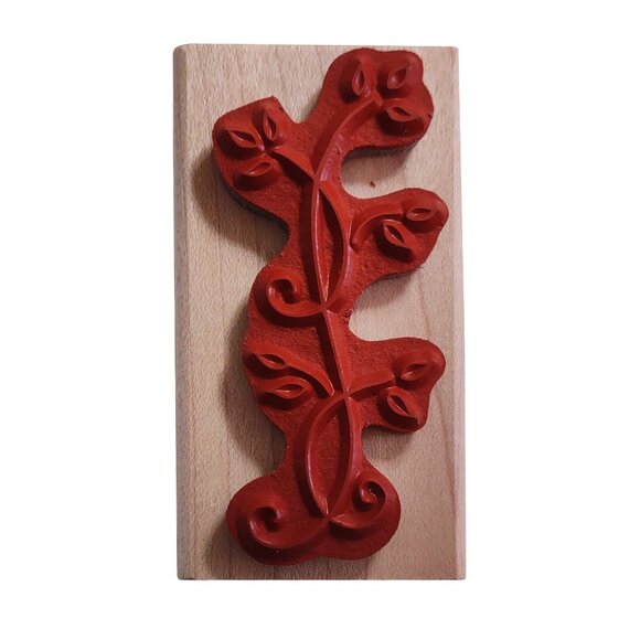 Decorative Tree Branch Rubber Stamp Wooden Block By DeNami Design - Picture 2 of 4